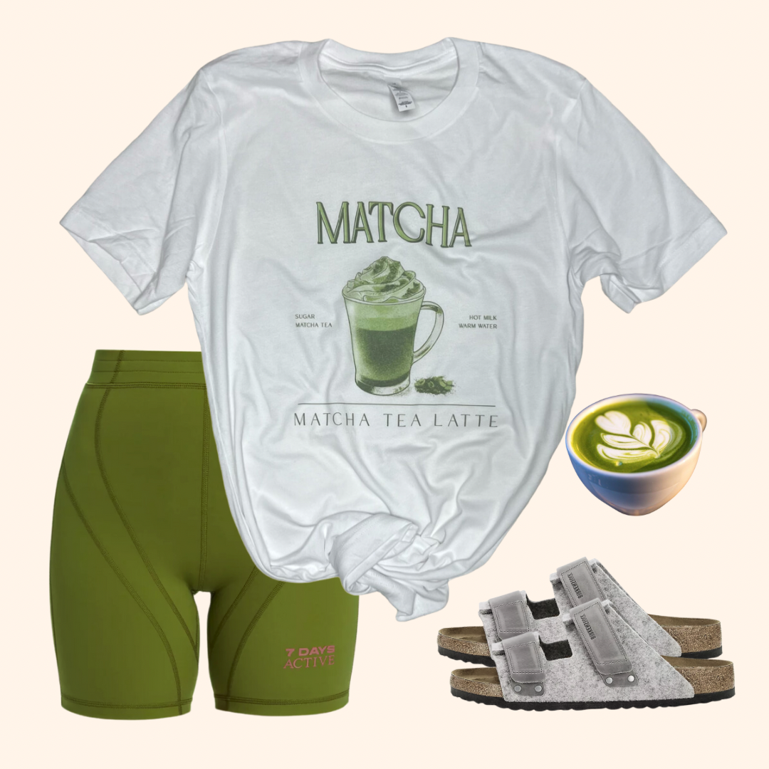 Matcha Tea Latte T-shirt (Vintage Feel) - Sassy Queen Boutique Store