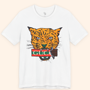 All Mine Street Style Graphic Tee flat lay on neutral background featuring bold orange tiger design, modern unisex streetwear style