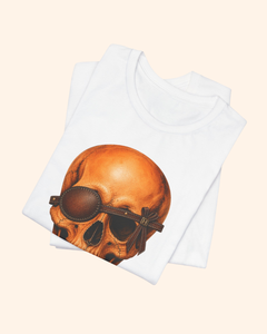 Second Look fashion skull graphic tee with eyepatch and bow