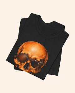 Second Look fashion skull graphic tee with eyepatch and bow