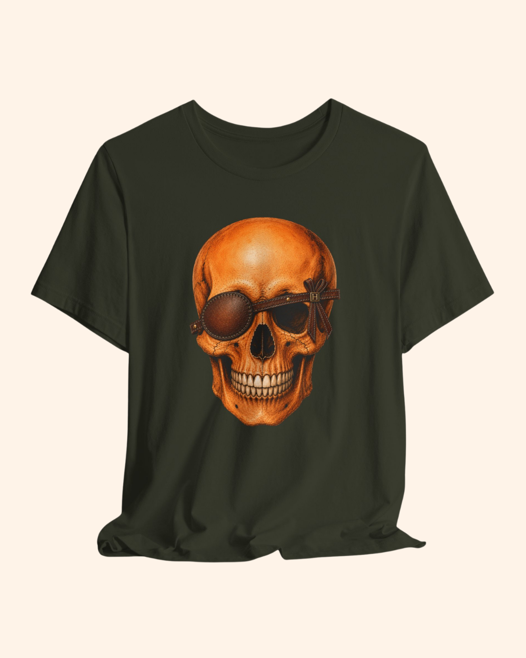 Second Look fashion skull graphic tee with eyepatch and bow