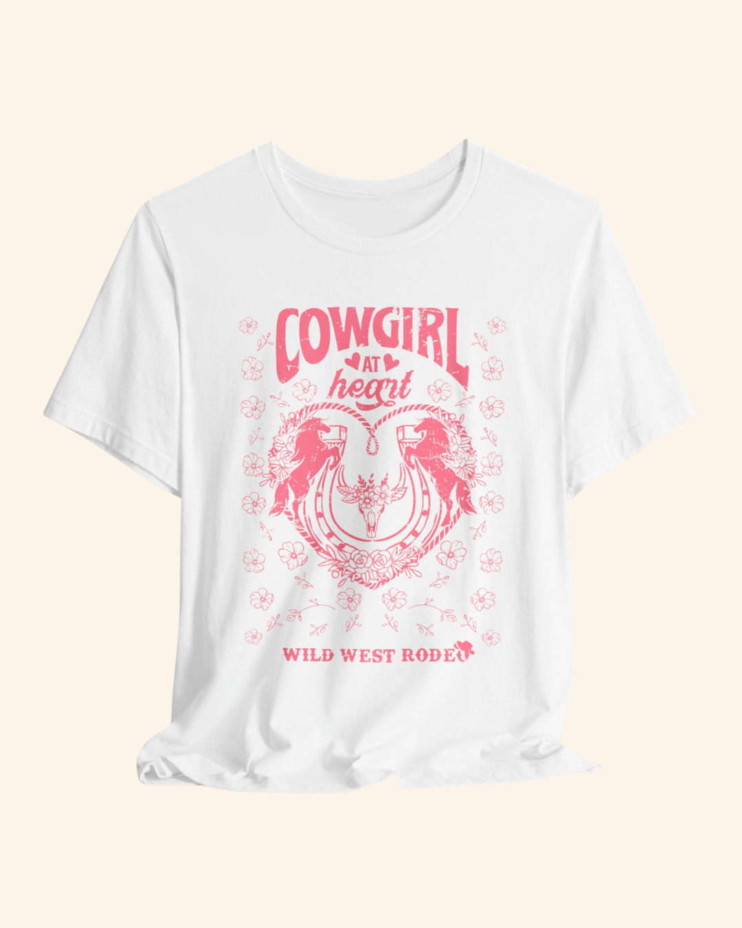 Cowgirl at Heart Tee, Pink Western Graphic T-Shirt