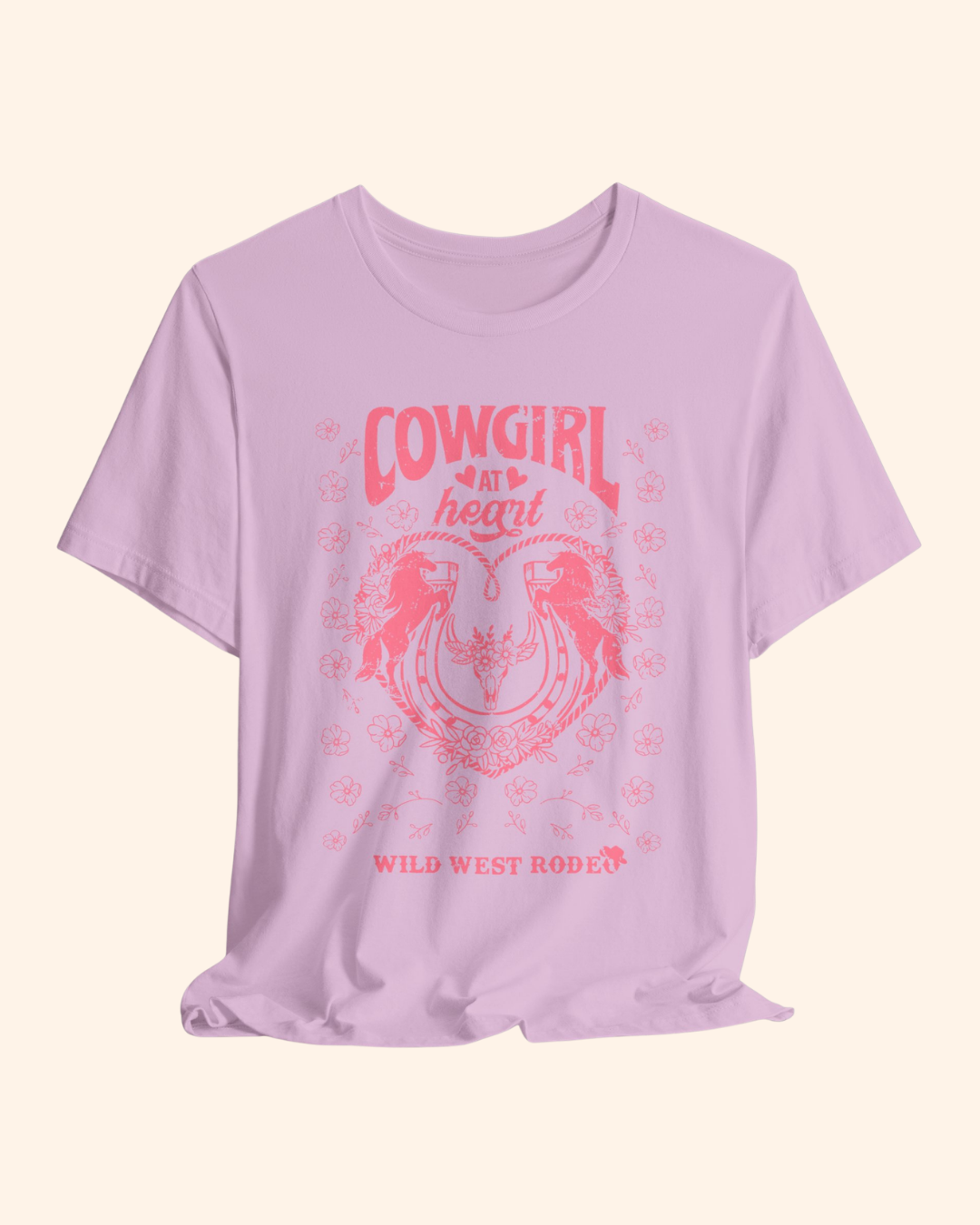 Cowgirl at Heart Tee, Pink Western Graphic T-Shirt