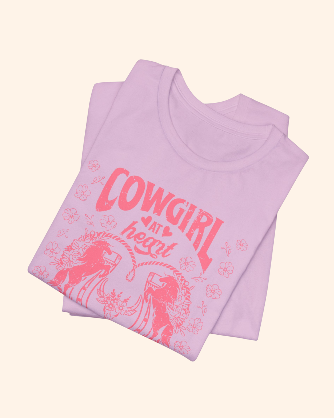 Cowgirl at Heart Tee, Pink Western Graphic T-Shirt