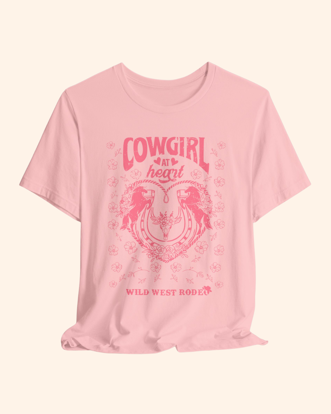 Cowgirl at Heart Tee, Pink Western Graphic T-Shirt