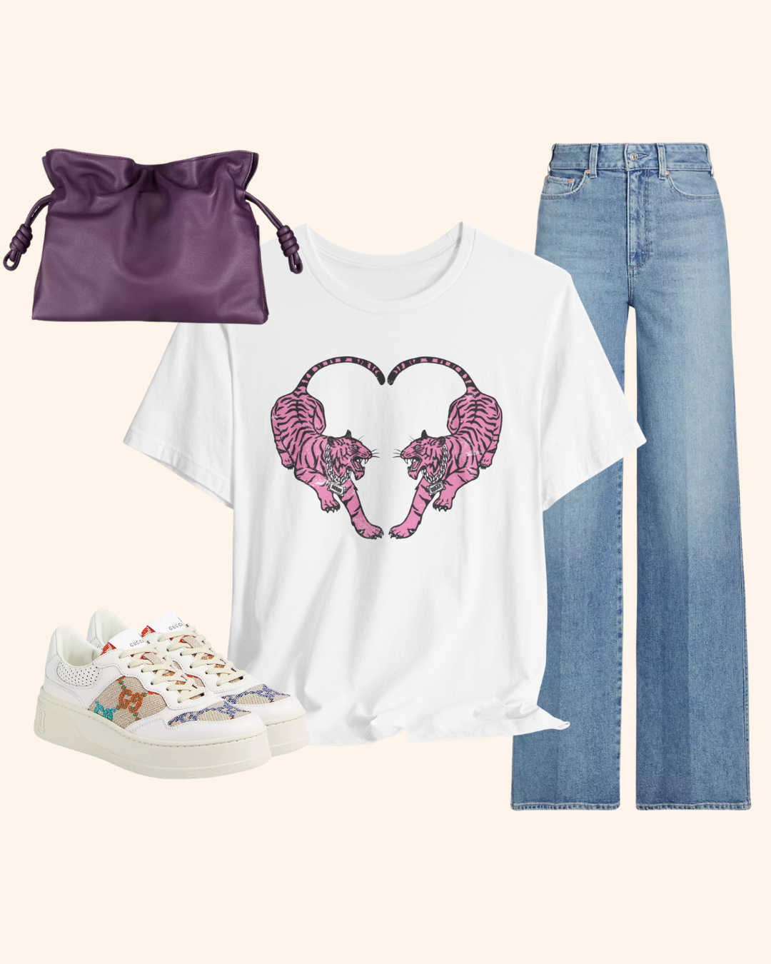 Roaring Love Graphic Tee - Pink Tiger Heart T-Shirt