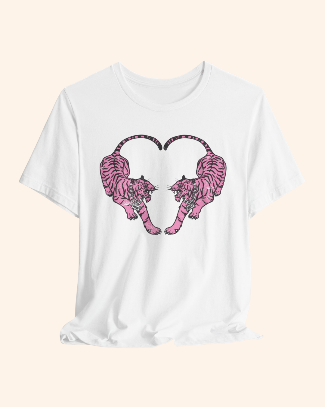 Roaring Love Graphic Tee - Pink Tiger Heart T-Shirt