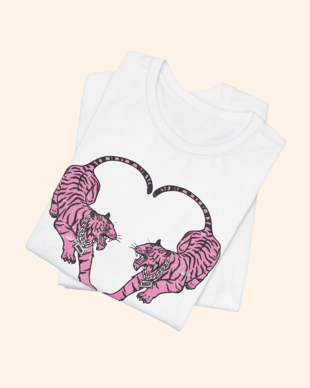 Roaring Love Graphic Tee - Pink Tiger Heart T-Shirt