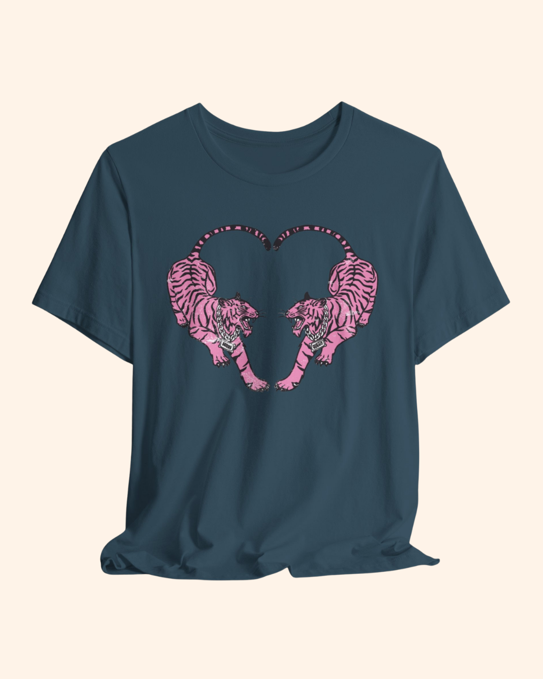 Roaring Love Graphic Tee - Pink Tiger Heart T-Shirt