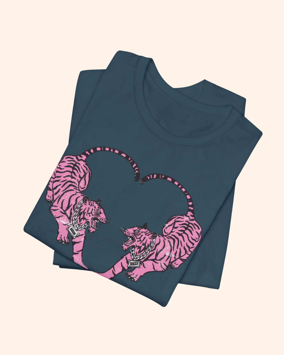 Roaring Love Graphic Tee - Pink Tiger Heart T-Shirt