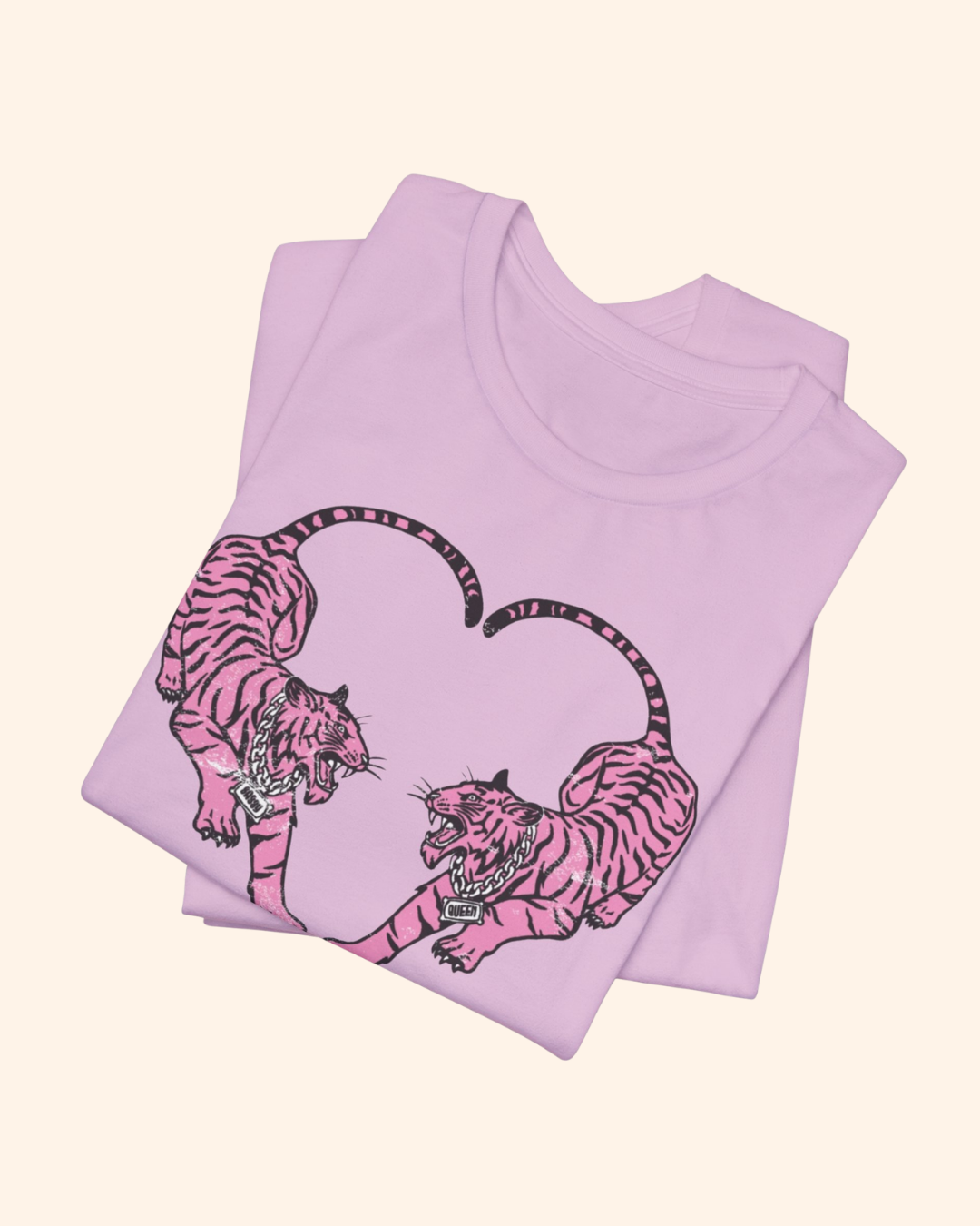Roaring Love Graphic Tee - Pink Tiger Heart T-Shirt