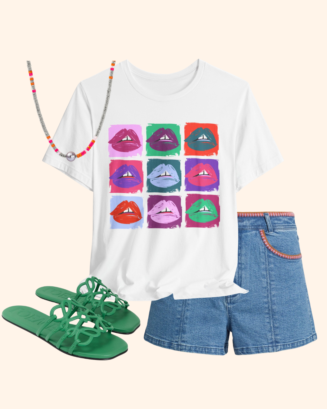 XOXO Pop Art Lips T-Shirt, Retro  Print Tee
