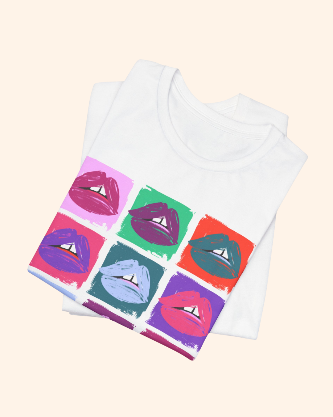 XOXO Pop Art Lips T-Shirt, Retro  Print Tee