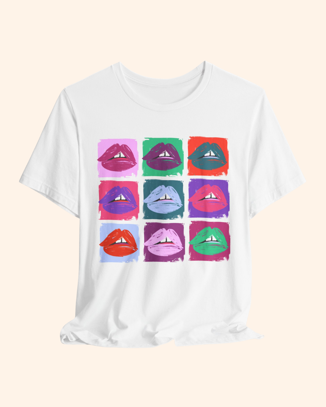 XOXO Pop Art Lips T-Shirt, Retro  Print Tee
