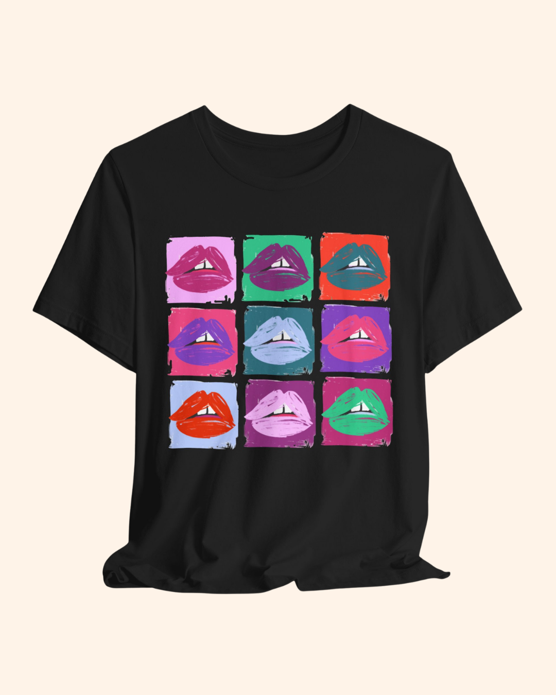 XOXO Pop Art Lips T-Shirt, Retro  Print Tee