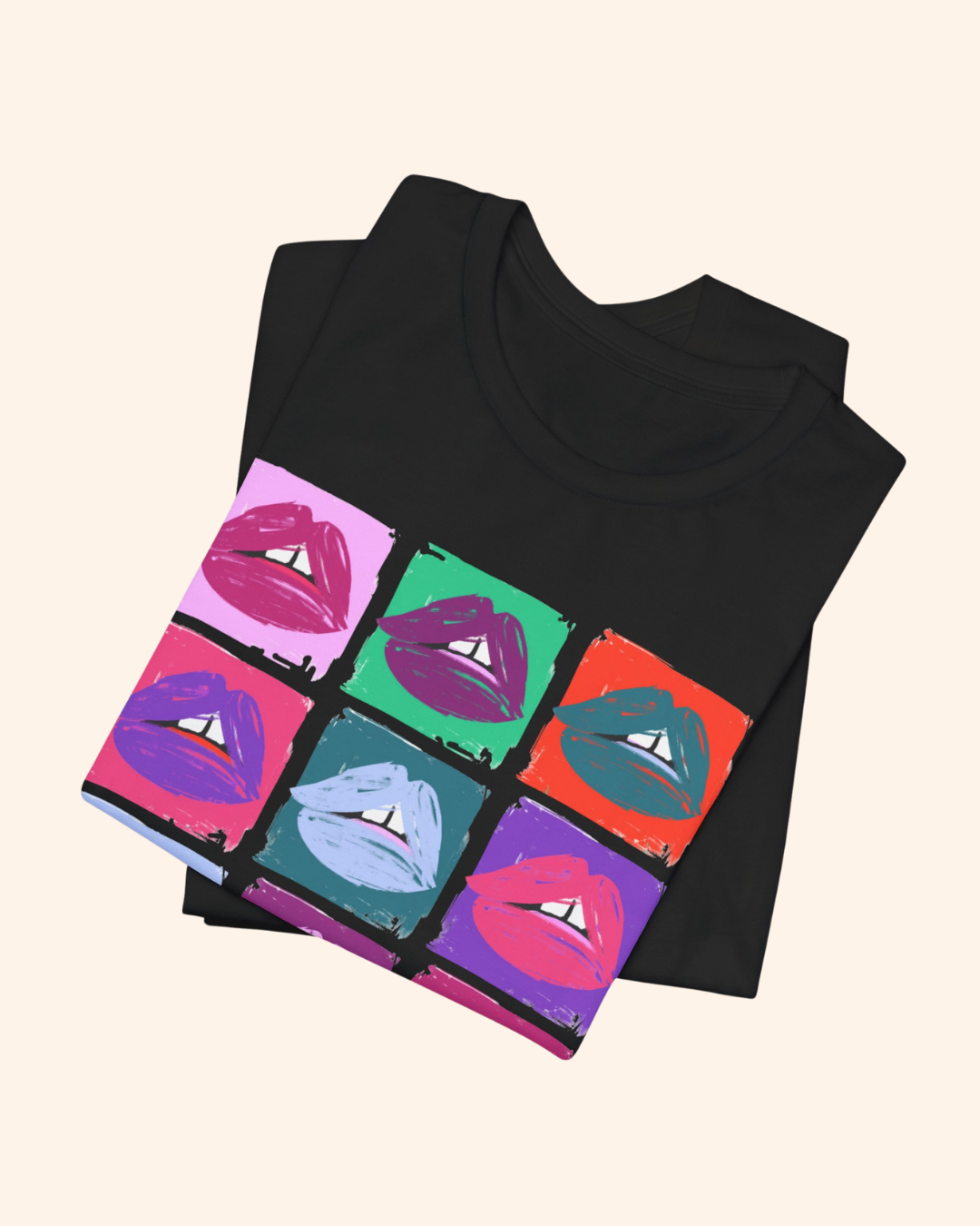 XOXO Pop Art Lips T-Shirt, Retro  Print Tee