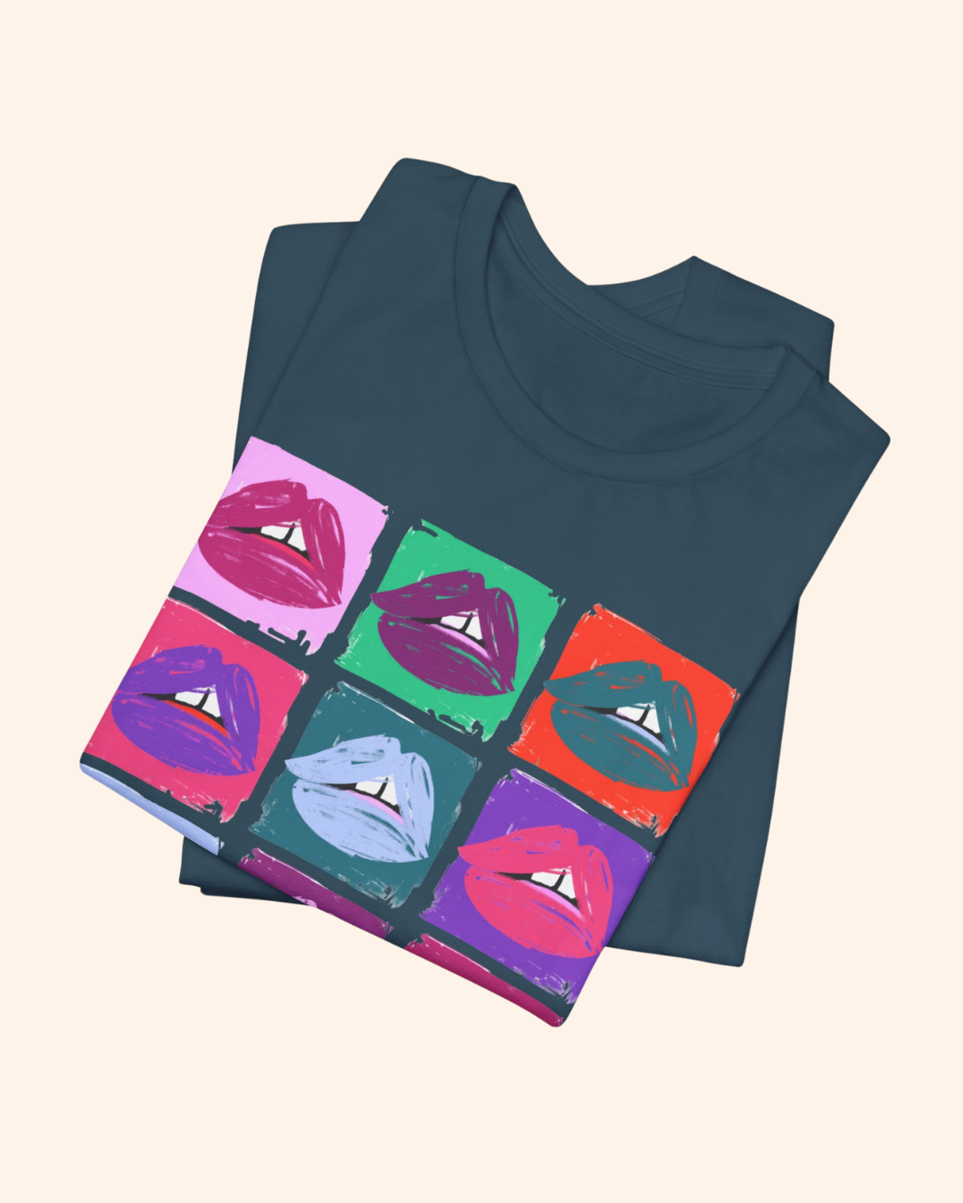 XOXO Pop Art Lips T-Shirt, Retro  Print Tee