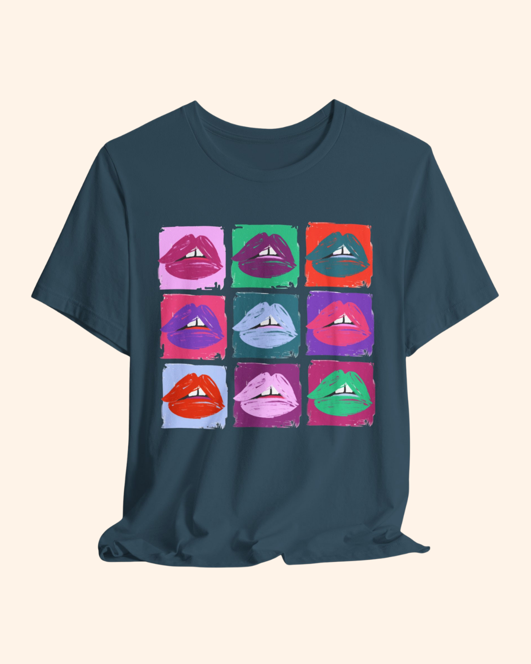 XOXO Pop Art Lips T-Shirt, Retro  Print Tee