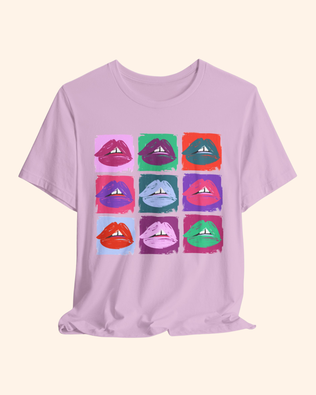 XOXO Pop Art Lips T-Shirt, Retro  Print Tee