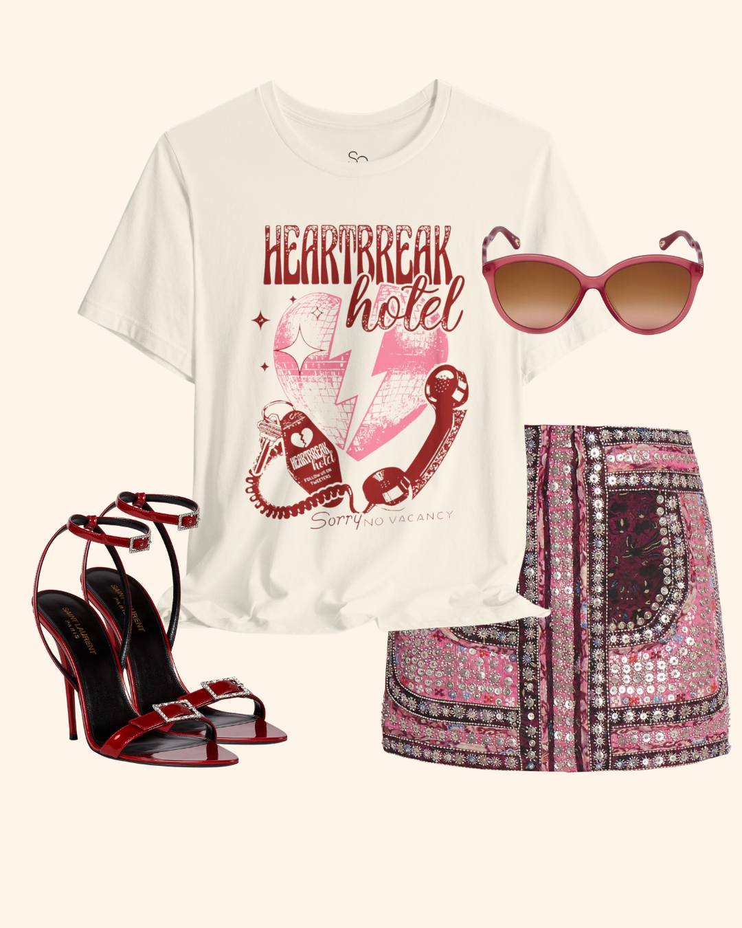 Heartbreak Hotel Graphic Tee , 90s Retro Breakup T-Shirt