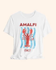 Amalfi Coast lobster and coastal wave graphic T-shirt, product image 5