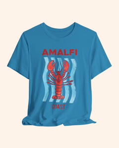 Amalfi Coast lobster and coastal wave graphic T-shirt, product image 2