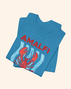 Amalfi Coast lobster and coastal wave graphic T-shirt, product image 7