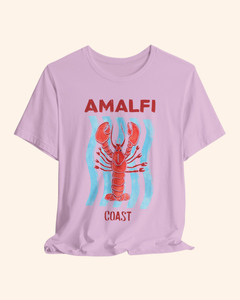 Amalfi Coast lobster and coastal wave graphic T-shirt, product image 8