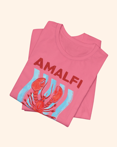 Amalfi Coast lobster and coastal wave graphic T-shirt, product image 9