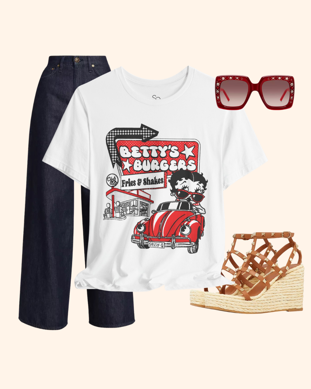 Betty's Burgers Retro Diner Graphic T-Shirt unisex t-shirt product image 1