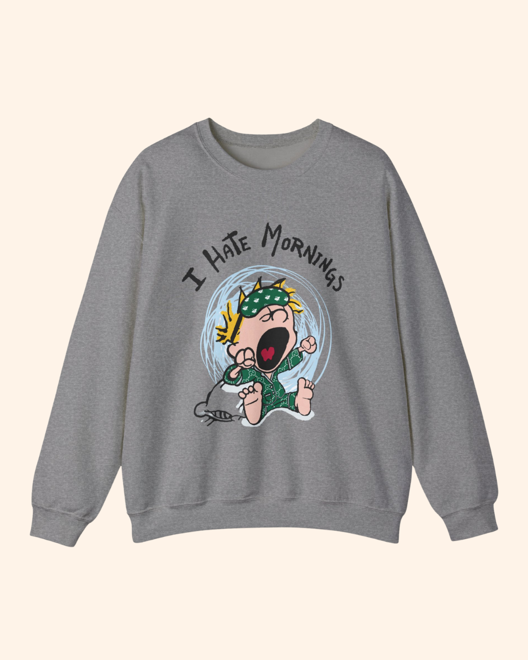 I Hate Mornings Graphic Crewneck Sweatshirt crewneck sweatshirt product image 7