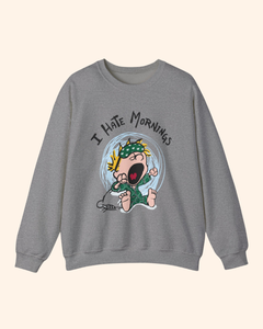 I Hate Mornings Graphic Crewneck Sweatshirt crewneck sweatshirt product image 7
