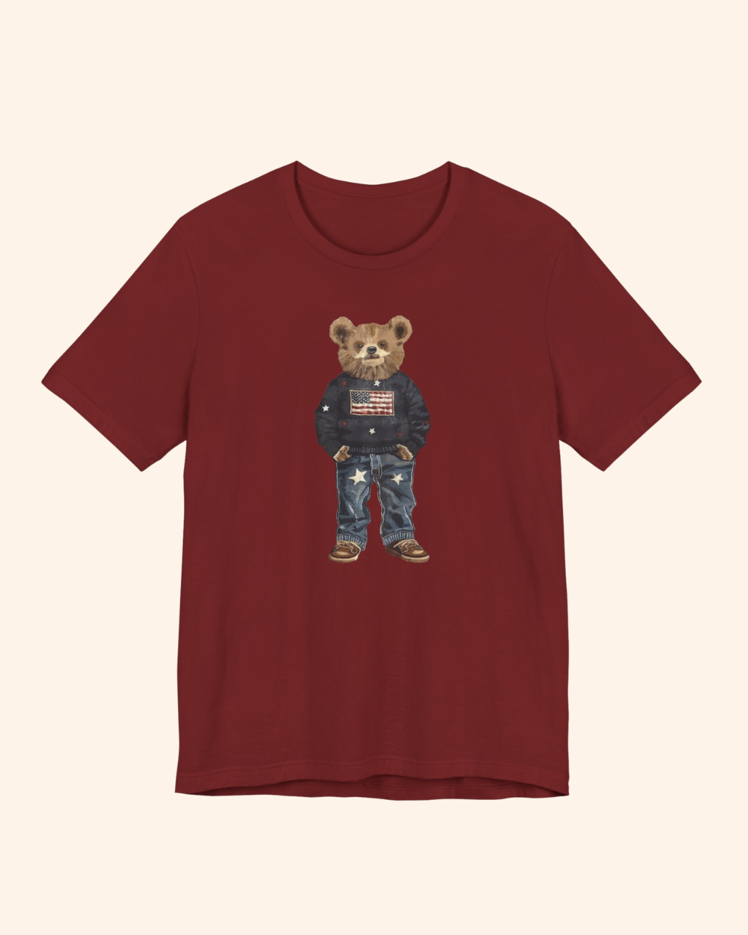 Patriotic Teddy Bear Graphic T-Shirt unisex t-shirt product image 4