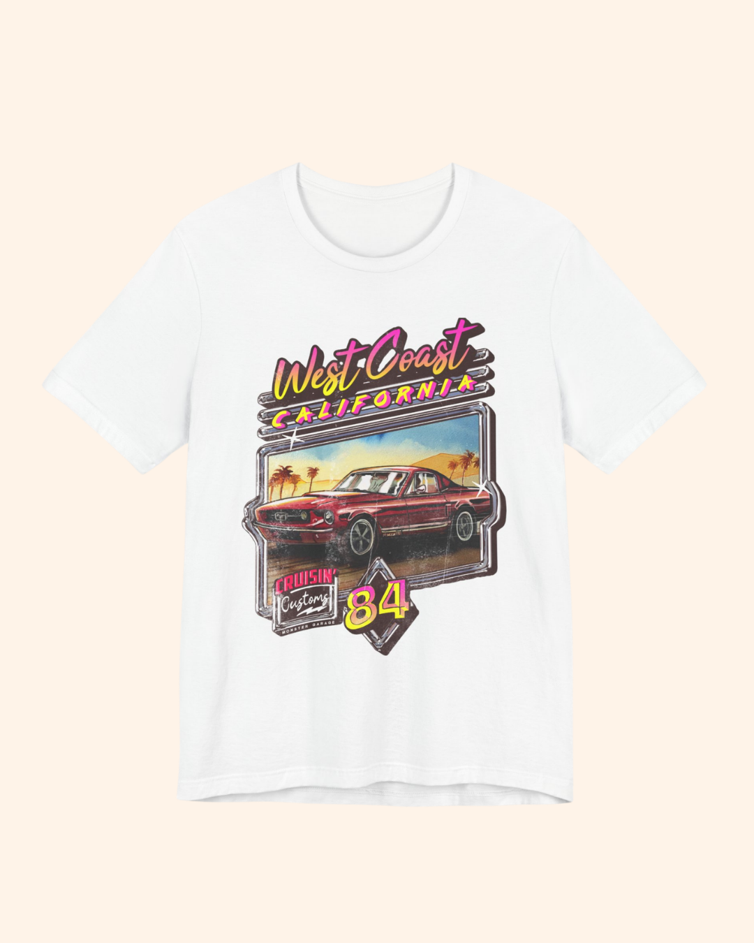 West Coast Vintage Car Graphic T-Shirt unisex t-shirt product image 3