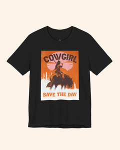 Cowgirl Save the Day Graphic T-Shirt unisex t-shirt product image 3
