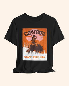 Cowgirl Save the Day Graphic T-Shirt unisex t-shirt product image 10