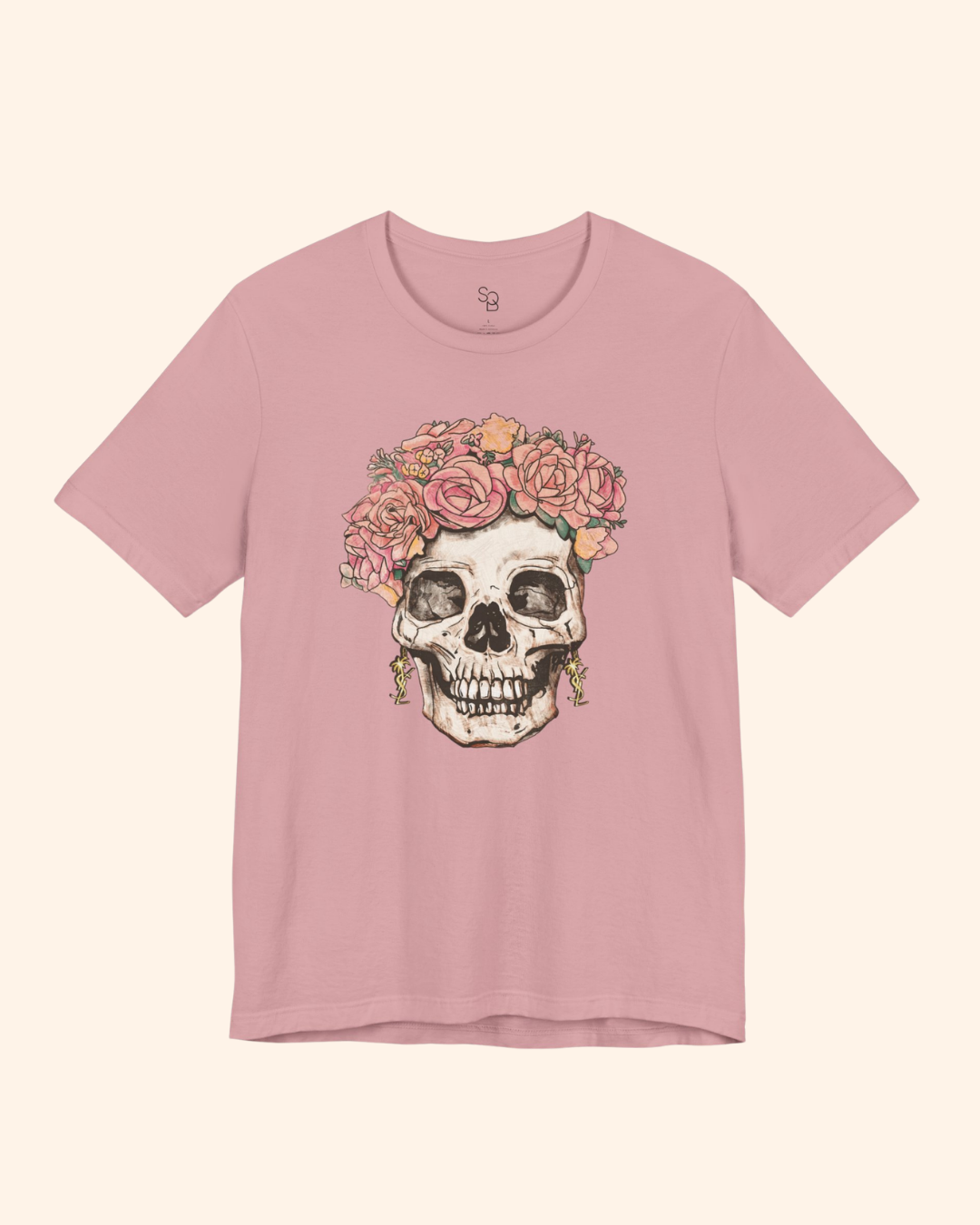 Flower Girl Floral Skull Graphic T-Shirt unisex t-shirt product image 5