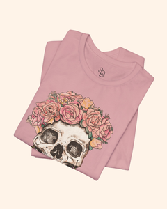 Flower Girl Floral Skull Graphic T-Shirt unisex t-shirt product image 6
