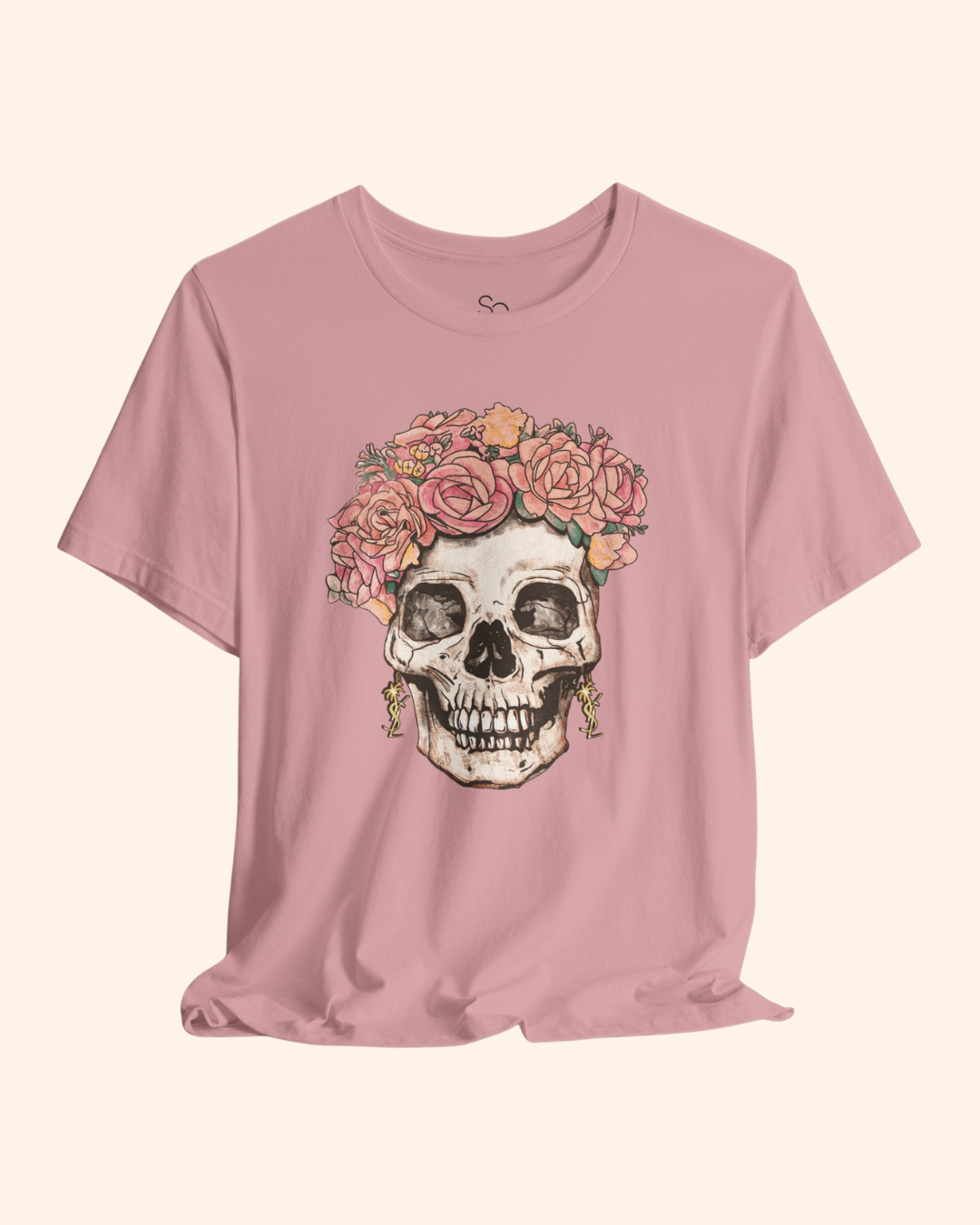 Flower Girl Floral Skull Graphic T-Shirt unisex t-shirt product image 7