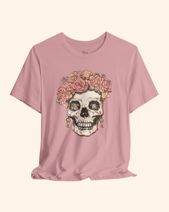Flower Girl Floral Skull Graphic T-Shirt unisex t-shirt product image 7