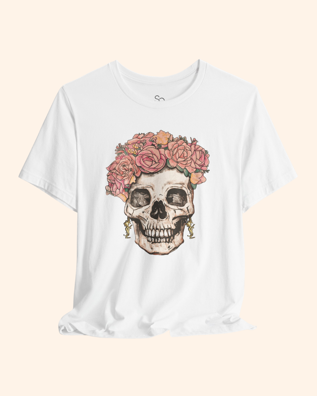 Flower Girl Floral Skull Graphic T-Shirt unisex t-shirt product image 2