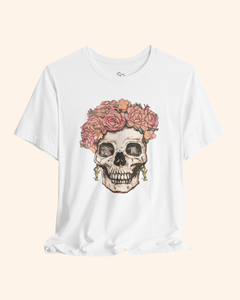 Flower Girl Floral Skull Graphic T-Shirt unisex t-shirt product image 2