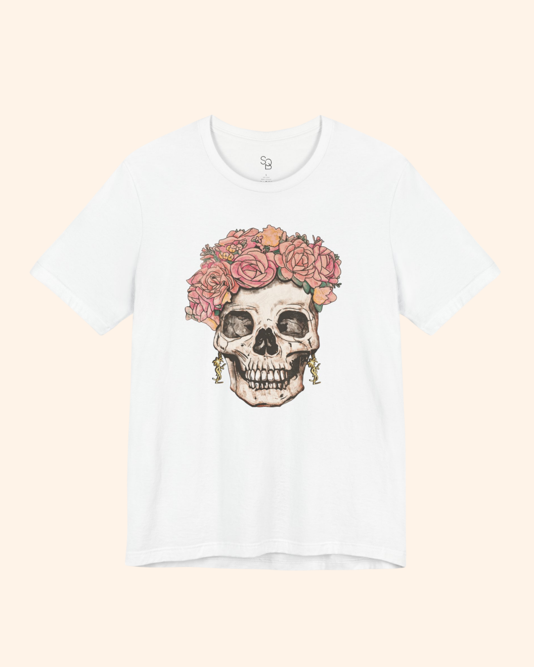 Flower Girl Floral Skull Graphic T-Shirt unisex t-shirt product image 8