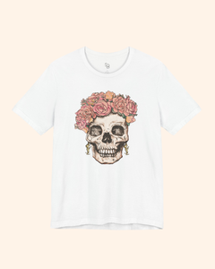 Flower Girl Floral Skull Graphic T-Shirt unisex t-shirt product image 8