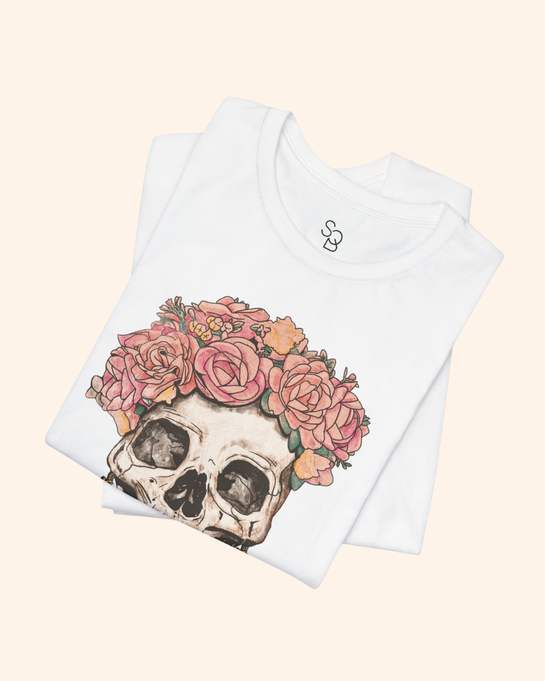 Flower Girl Floral Skull Graphic T-Shirt unisex t-shirt product image 9