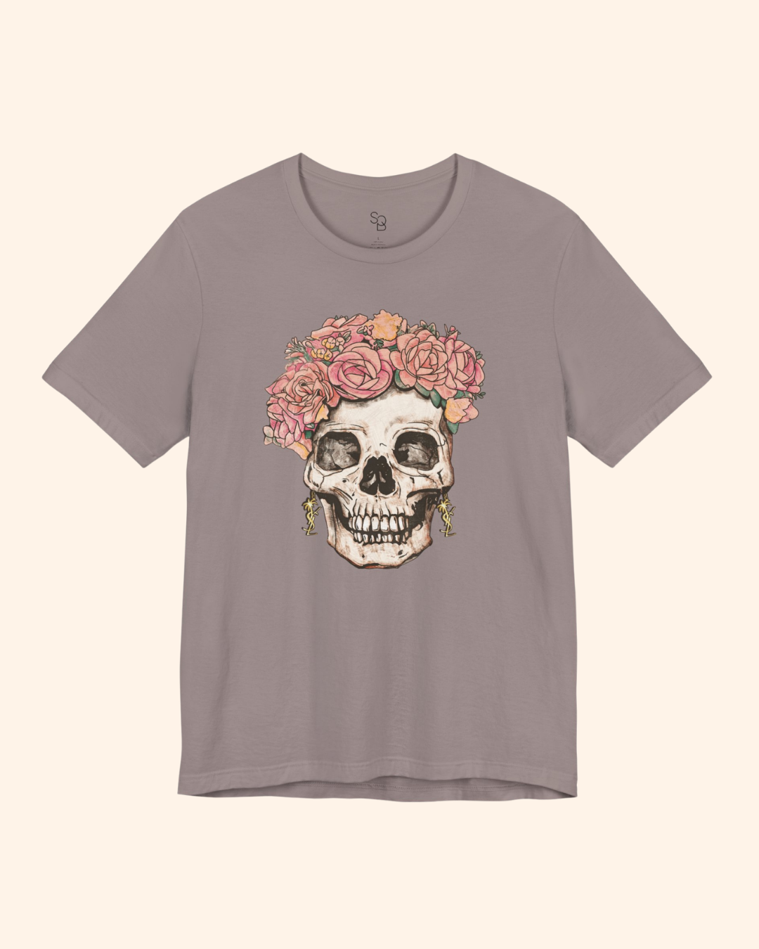 Flower Girl Floral Skull Graphic T-Shirt unisex t-shirt product image 3