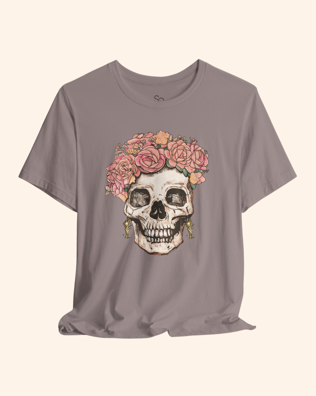 Flower Girl Floral Skull Graphic T-Shirt unisex t-shirt product image 11
