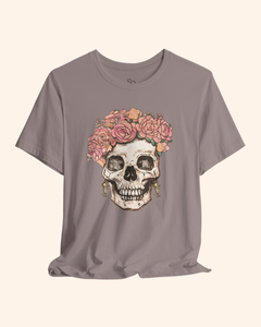 Flower Girl Floral Skull Graphic T-Shirt unisex t-shirt product image 11