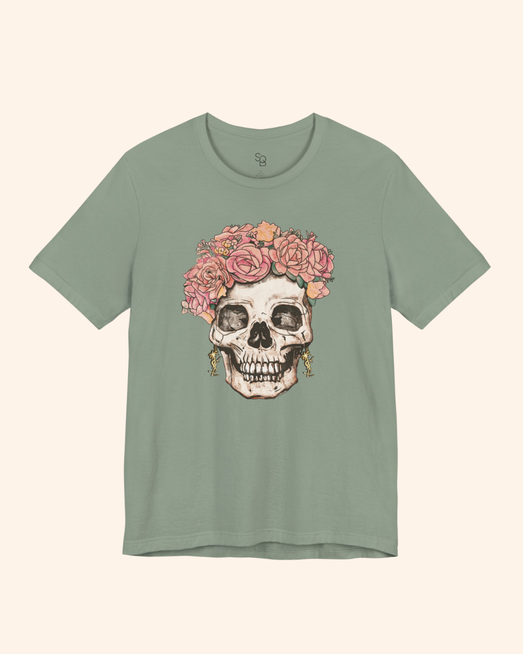 Flower Girl Floral Skull Graphic T-Shirt unisex t-shirt product image 4