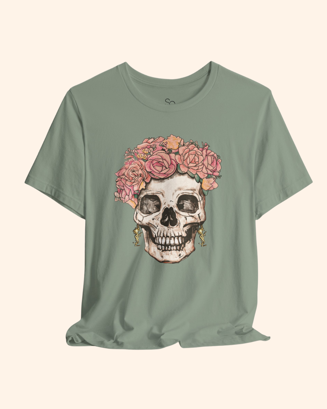 Flower Girl Floral Skull Graphic T-Shirt unisex t-shirt product image 12